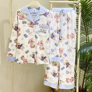 2025 Popular nueva ropa de dormir para mujeres en estilo fino lindo conjunto de ropa de casa para mujeres jóvenes ropa de dormir de dibujos animados para mujeres - Product Image 2