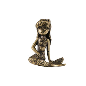 Figura de Bronce Envejecido de Sirena del Océano, Estilo Cuento de Hadas, para Escritorio de Oficina, con Acabado en Cobre Antiguo Artesanía Decorativa. - Product Image 5