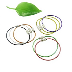 YIWANG porte-clés en métal couleur anneau de câble en acier inoxydable pour étiquette suspendue - Product Image 2