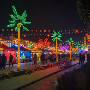 Outdoor Artificial LED <strong>Lighted</strong> Coconut <strong>Palm</strong> <strong>Tree</strong> Warm White IP67/65 Copper Plastic Indoor Garden Decorations Decorative Lighting - Product Image 2