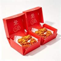 Boîte à nuggets de poulet en matériau alimentaire de qualité supérieure, personnalisable, emballage pour services alimentaires, emballage à emporter, boîte en papier