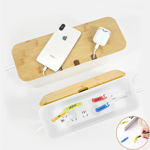Organisateur Box Manager Box Power Cord Socket Wire Storage Case Desktop Desk Data Bamboo Cable Management - Product Image 2