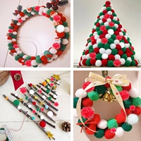 Pompons en vrac pour Noël, pompons artisanaux de tailles variées, paillettes, fournitures de décoration de fêtes DIY, vente en gros, couleur personnalisée OEM