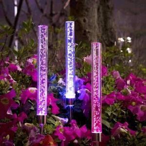 Açık RGB akrilik tüp LED güneş çim lambaları renk değiştiren peri bahis bahçe dekoratif bahis için kabarcık tarzı manzara