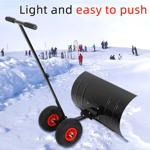 Pelle à neige avec roues, pelle à neige portable, déneigeur manuel, outils de déneigement pour véhicules en hiver 74*35 - Product Image 6