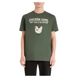 T-shirt Chicken Game verde a maniche corte, maglietta promozionale - Product Image 2