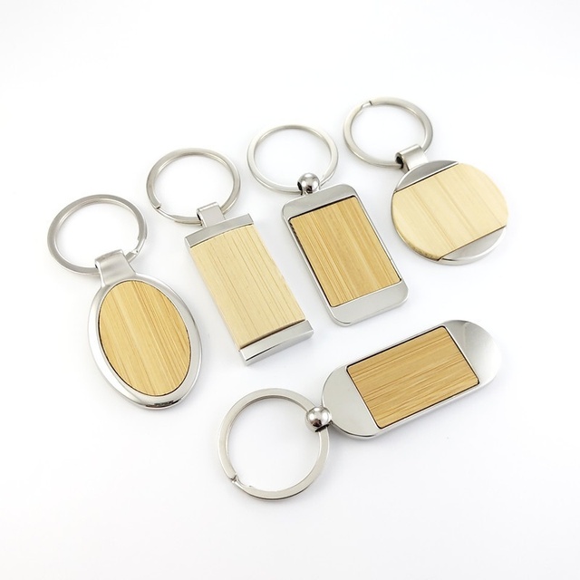 Promotional Blank Souvenirs Custom Metal Keychain Personalized Wholesale Wood Keyrings Business Advertising Promotional Gifts