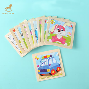 Jouets éducatifs précoces Montessori pour bébés, 9 pièces, petits animaux, puzzles en bois - Product Image 4