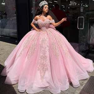 Robe de bal moderne Mumuleo <span class=keywords><strong>rose</strong></span> Quinceanera 2026, longueur au sol, grande taille, dos lacé, cristaux et sequins, lavable, service OEM - Product Image 2