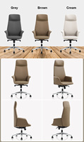 Chaise de bureau pivotante ergonomique moderne en cuir PU, réglable en hauteur, confortable, pour le bureau à domicile, garantie 2 ans, modèle CEO