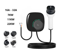ZSWINNER ZW-315 Type 2 Wallbox EV Station de charge nouveau IP65 5m maison mural intérieur/extérieur utilisation APP WiFi RFID
