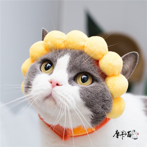 Chapeau pour chat rouge, style chinois, costume quatre saisons, couvre-chef pour animaux de compagnie en polyester - Product Image 2