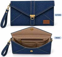 Hexenartige Himmelsmotive Bestickte Denim-Satteltasche, Vintage Sonne-Mond-Stern-Ketten-Umhängetasche für Damen aus Canvas