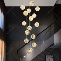 Lustre style ciel étoilé pour escalier, luminaires suspendus, lustre d'escalier pour la décoration et l'éclairage des escaliers