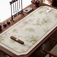 Nouveau tapis de bureau antidérapant en fibre synthétique pour calligraphie zen de style chinois, avec pinceau-plume et quatre trésors