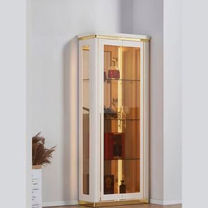<span class=keywords><strong>Meuble</strong></span> à vin en bois massif de style européen et américain, vitrine créative avec porte en verre pour la maison, le salon, rangement et décoration - Product Image 3
