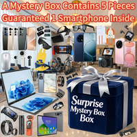 Mystery Box Elettronica da 5 Pezzi con Smartphone Garantito All'Interno, Sorpresa di Alta Qualità con Tablet PC, Anello Intelligente, Pistola Massaggiante, Altoparlante