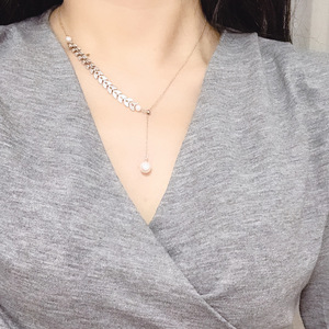 Collier ras du cou en <span class=keywords><strong>argent</strong></span> sterling pour femmes, chaînes de perles, ajustables, nouvelle collection, - Product Image 3