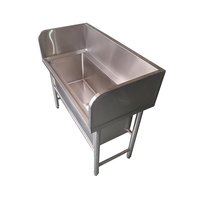 Wastafel Bar dapur mangkuk ganda baja tahan karat harga rendah dengan permukaan dipoles/disikat Dan dudukan untuk Hotel & restoran
