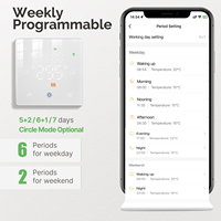 Thermostat intelligent MOES Tuya WIFI alimenté par batterie pour chaudière à eau/gaz avec capteur interne uniquement, compatible avec Alexa et Google Home