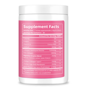 Péptidos de Colágeno Multi Tipo I, II, III, V, X en Polvo con Vitamina C, Apoya la Salud de la Piel, Cabello y Uñas - Product Image 2