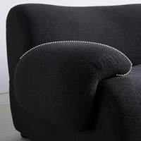 Canapé modulaire Zayshine Nordic moderne noir en sherpa pour salon, combinaison libre, 3 places, idéal appartement, villa, hôtel, canapé compressé