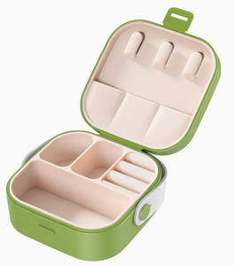 Fashion Mini Portable Square Jewelry Storage <b>Box</b> Buckle Closure Waterproof High Capacity Plastic Organizer <b>Mirror</b> - Product Image 2