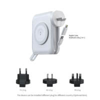 Banco de Energía Inalámbrico Magnético GaN de 15000 mAh y 65 W con Cable Integrado, Cargador Rápido para Portátil, Cargador de Viaje