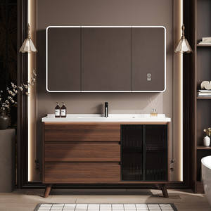 Meuble de salle de bain <span class=keywords><strong>sous</strong></span> évier européen, meuble de salle de bain moderne autoportant, armoire à pharmacie avec ensemble de lavabo - Product Image 5