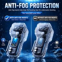 En stock, boîtier étanche sous-marin 60 m pour Insta360 Luna, verre optique ultra-transparent, étui de protection pour caméra de plongée