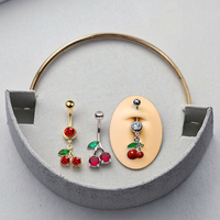 2025 nouveau cristal cerise ventre anneau nouveau nombril à la mode Piercing pour les femmes Offre Spéciale corps bijoux acier chirurgical Piercing