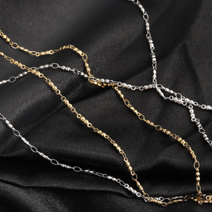 Beaded Chain Steel <b>Gold</b> Double Bead Rice Chain For DIY Bracelet <b>Anklet</b> Jewelry Accessory - Product Image 4