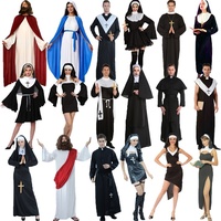 Costume de Jeune Fille Religieuse pour Halloween et Pâques, Accessoires de Performance, Tenue Unisexe Adulte pour COSPLAY, Prêtre, Pasteur, Missionnaire, Jésus