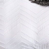 Ensemble trois pièces personnalisable de housse de couette et taies d'oreiller à motif ondulé style fleur coupée, en tissu brossé en fibre synthétique
