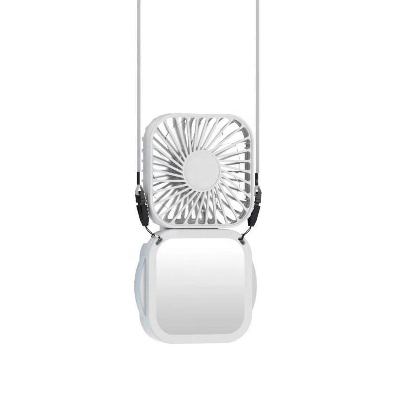 Перезаряжаемый мини-вентилятор с зеркалом