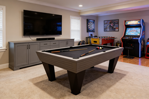 Mesa de Billar Multifuncional <span class=keywords><strong>Julia</strong></span> de Alta Calidad de 7 pies con Troneras de Cuero Genuino y Cojín de Pizarra - Estructura de Madera Maciza 16 Bolas - Product Image 6