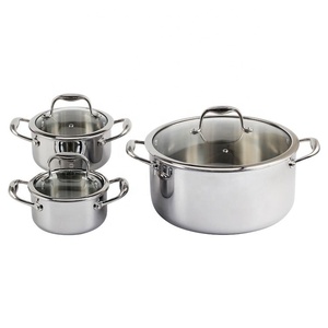 Wholesale tri-ply stockpot kitchen cooking cookware nonstick induction cooker <b>soup</b> <b>pot</b> Set - Product Image 4
