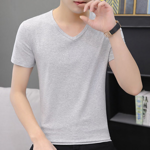 Vente en gros de t-shirts unisexes à col en <span class=keywords><strong>v</strong></span> en polyester 100% vierges pour hommes pour logo personnalisé - Product Image 6
