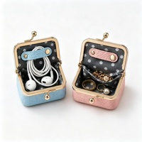Mini boîte de rangement pour bijoux en cuir, joli sac à bijoux pour bague en diamant, porte-bijoux de luxe tendance