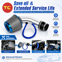 Kit d'admission d'air froid universel de 3 pouces (76 mm) avec filtre à air conique et tuyau d'induction en alliage d'aluminium pour automobile