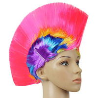 70s 80s Disco Rock Dance Party Perruque Punk Mohawk Mohican Cockscomb Style Cheveux Accessoire
