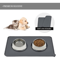 Silikon-Futtermatte für Haustiere, Pfotenmuster Rutschfeste Futtermatte für Katzen- und Hundenäpfe, Mehrzweck-Haustier-Tablettmatte für Autoreisen