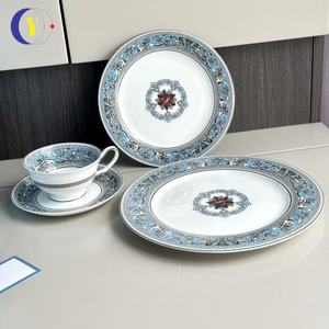 <span class=keywords><strong>Route</strong></span> de <span class=keywords><strong>la</strong></span> soie os porcelaine assiette à dessert européenne ensemble de tasses à café luxe maison salle à manger boîte-cadeau complète en céramique thé de l'après-midi - Product Image 4