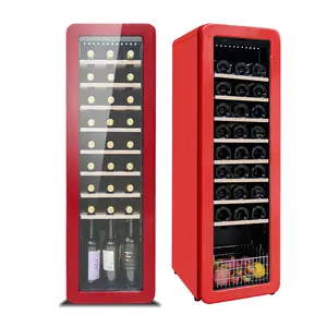 JOSOO OEM 2023 vendita calda Raching frigorifero in legno frigorifero per vino frigorifero verticale refrigeratore di design