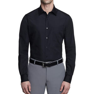 Slim Fit hommes tissé chemise affaires décontracté vêtements de cérémonie léger et respirant doux coton tissu automne fil teint - Product Image 6