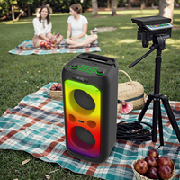 BKK / OEM Enceinte de fête d'extérieur avec karaoké, Bluetooth, entrée auxiliaire, microphone intégré, éclairage LED RGB, batterie rechargeable, USB et alimentation DC