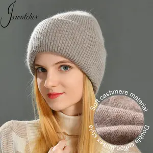 Bonnet de tête rayé en laine cachemire, pour homme et femme, tricot côtelé, Logo personnalisé, unisexe, luxe, doux, hiver, vente en gros,