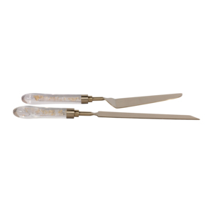 Set di posate per torta in resina con dettagli dorati per servire e per uso in cucina - Product Image 5