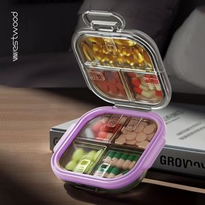 Distributeur de vitamines portable, organiseur de comprimés quotidiens, boîte à médicaments hebdomadaire, 7 compartiments, boîte à pilules en plastique, logo personnalisé - Product Image 4