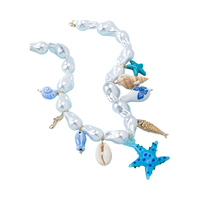 Verre étoile de mer Faux baroque perle perlée déclaration collier multi-mer éléments breloques pour l'été mode pendentif colliers
